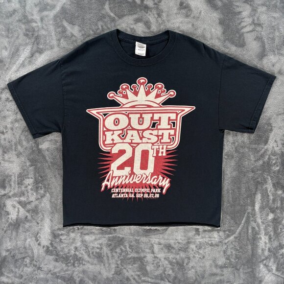 Outkast 20th Anniversary Tour Tee Cropped Shirt Womens L ATL 2014 Rare Hip Hop - Picture 1 of 6